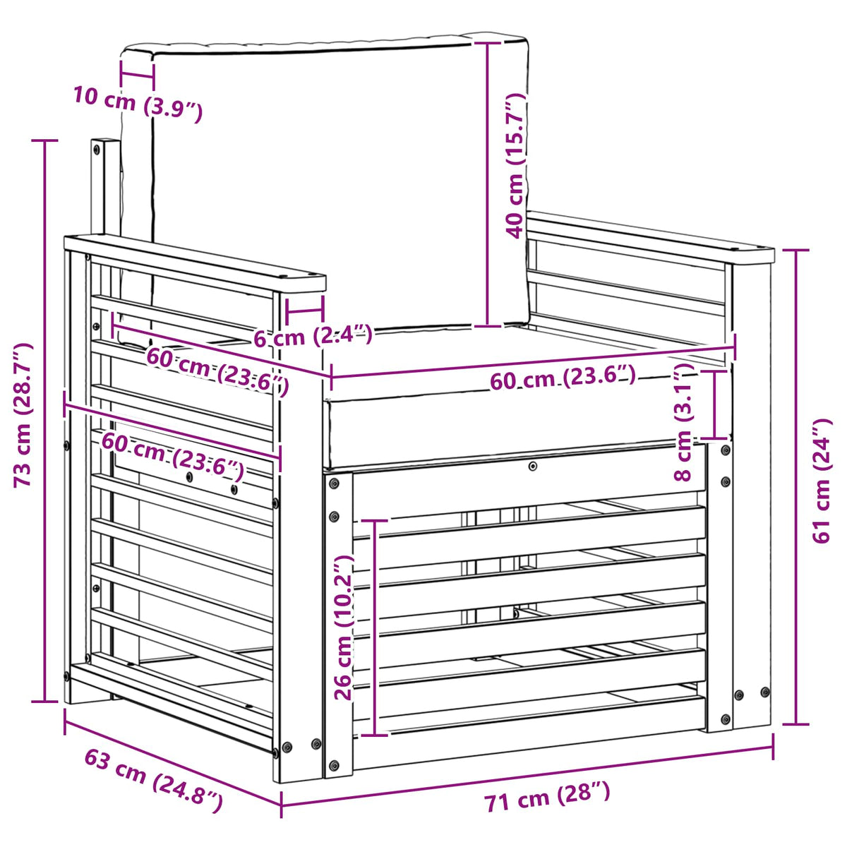 Outdoor-Sofagarnitur Massives Akazienholz und Polyester