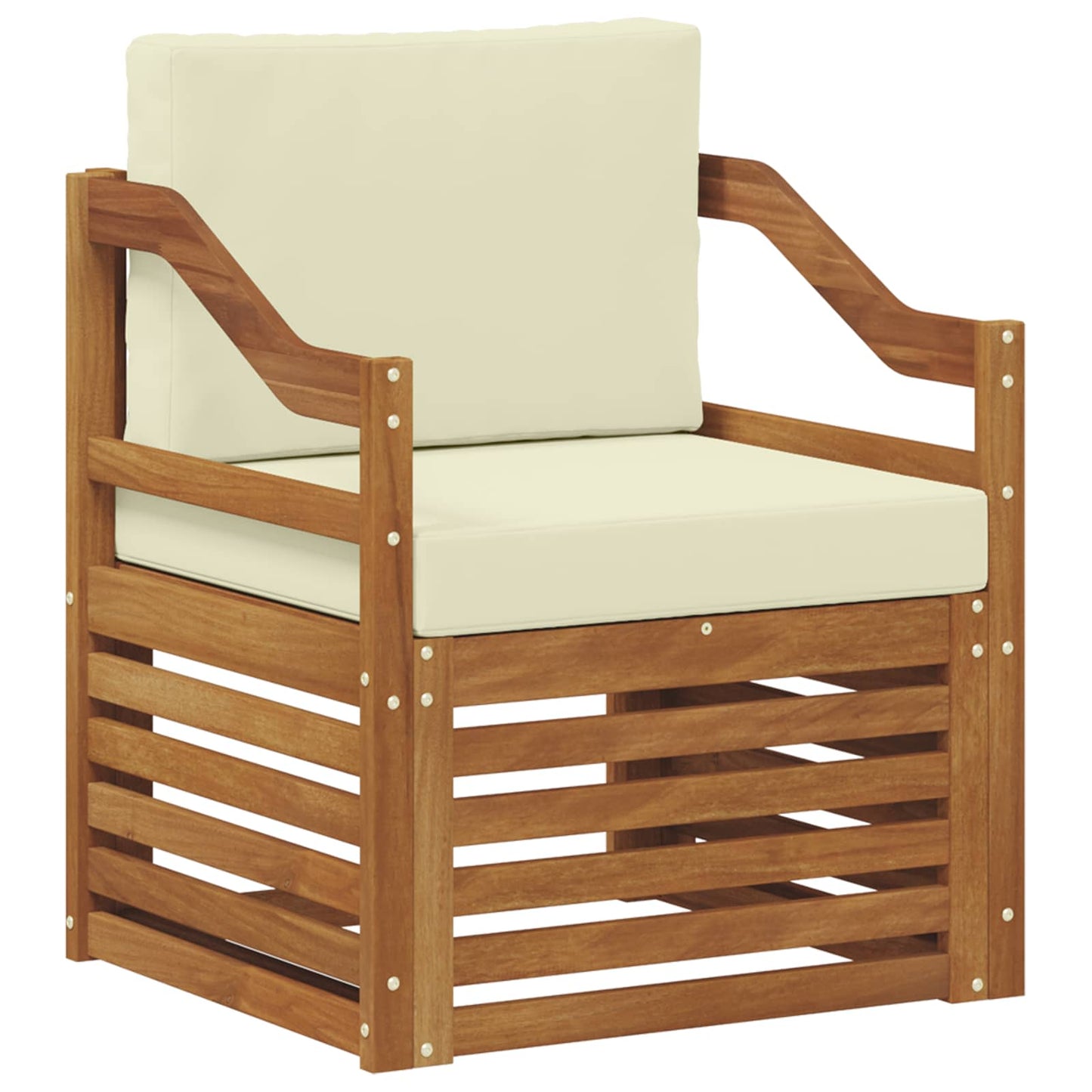 Outdoor-Sofa Massives Akazienholz und Polyester Natur