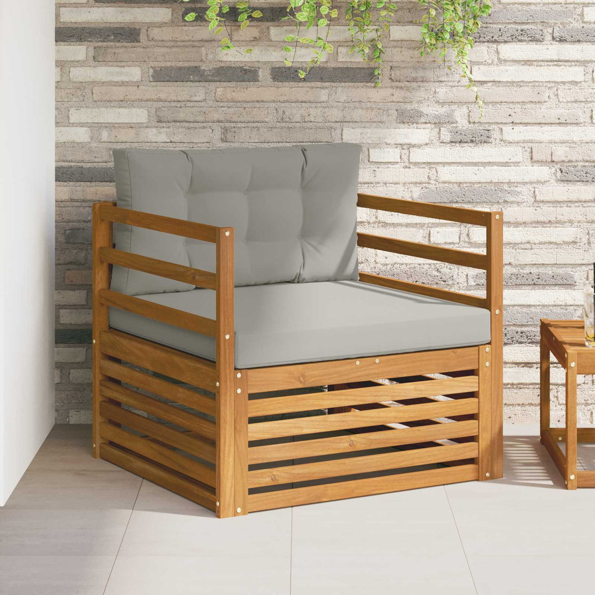 Outdoor-Sofa Massives Akazienholz und Polyester