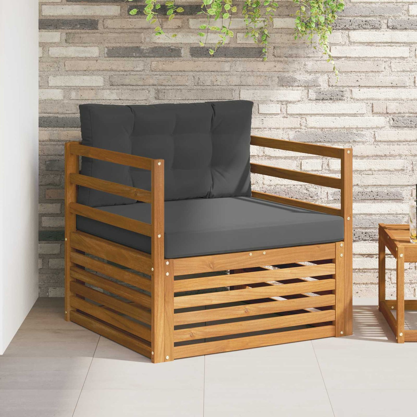 Outdoor-Sofa Massives Akazienholz und Polyester