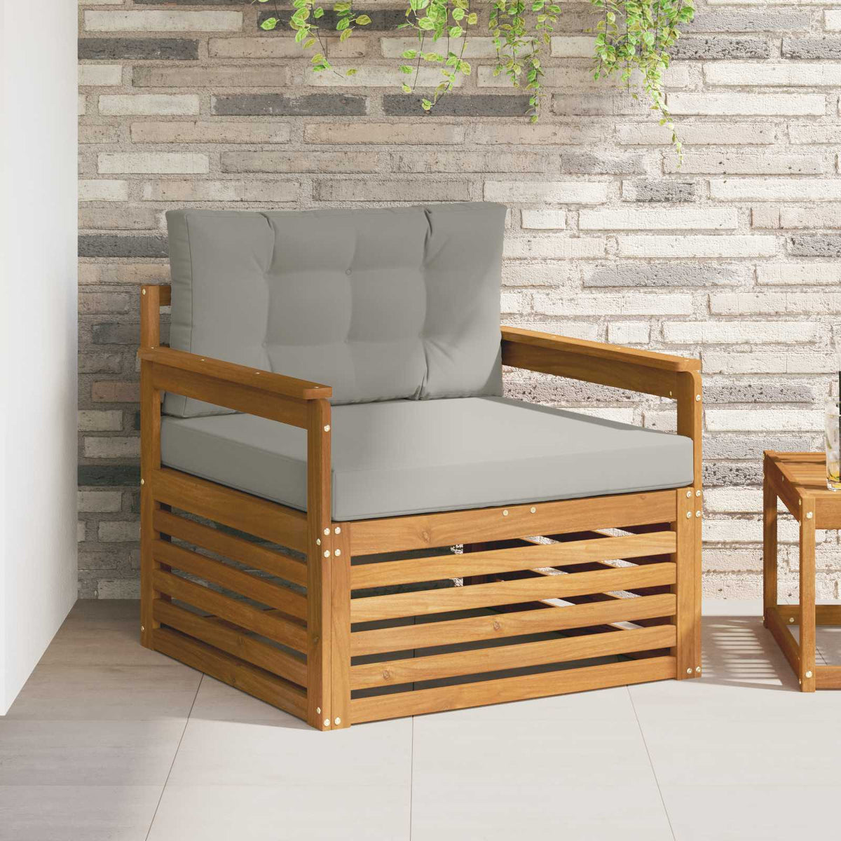 Outdoor-Sofa Massives Akazienholz und Polyester