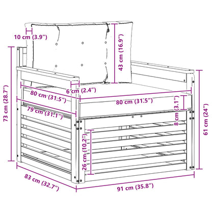 Outdoor-Sofa Massives Akazienholz und Polyester