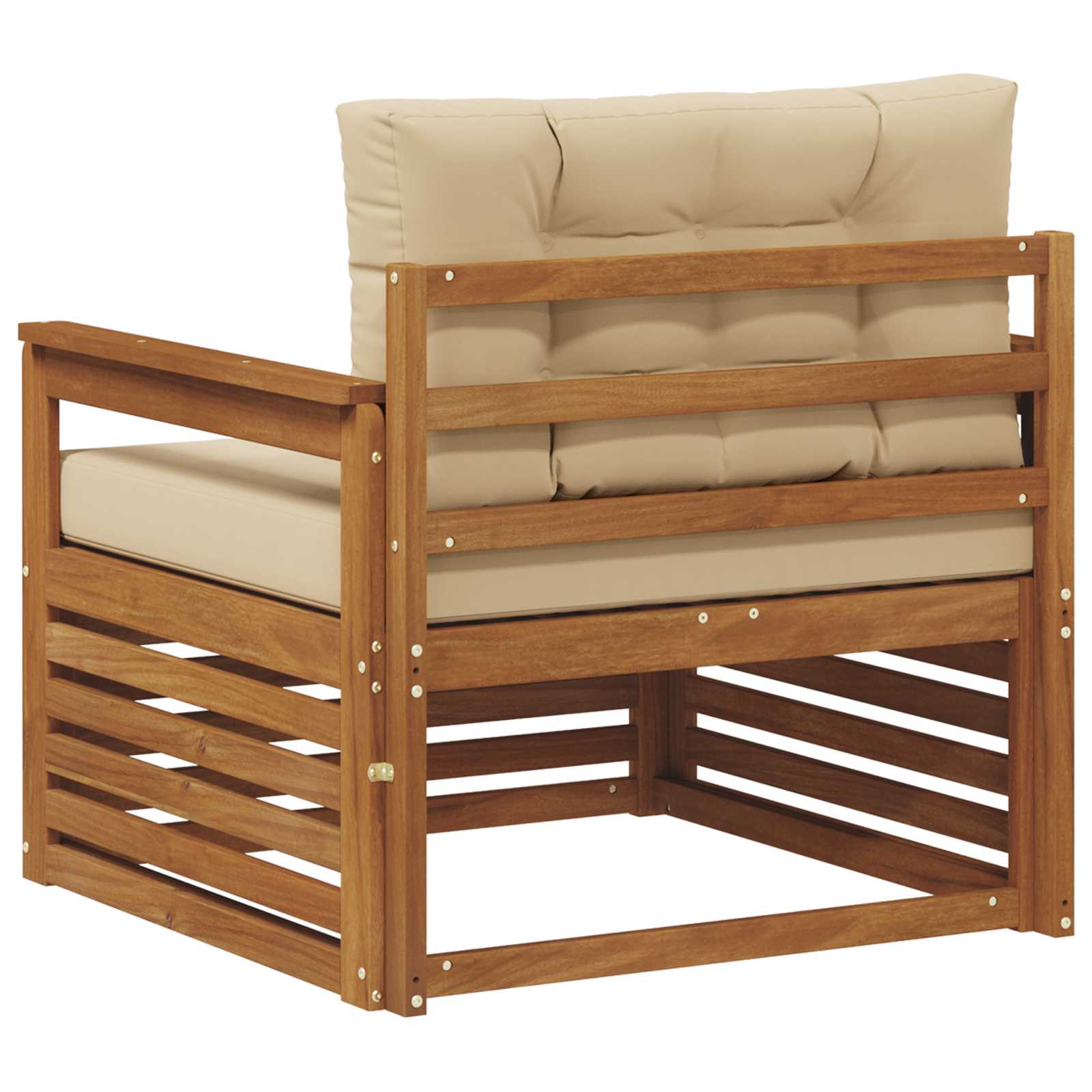 Outdoor-Sofa Massives Akazienholz und Polyester Natur und Beige