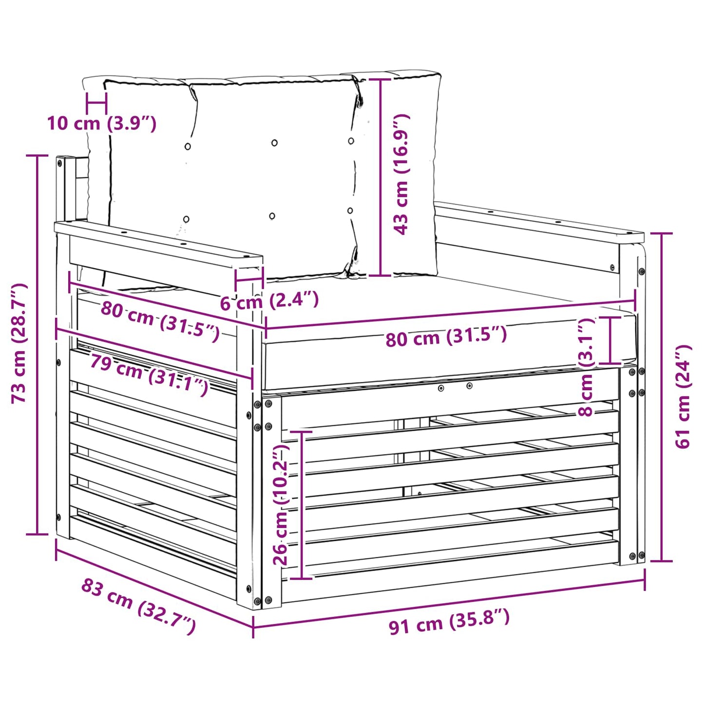 Outdoor-Sofa Massives Akazienholz und Polyester Natur und Beige