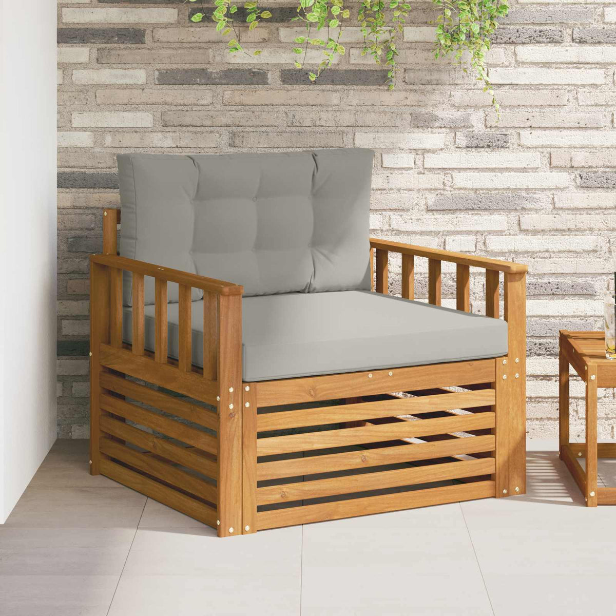 Outdoor-Sofa Massives Akazienholz und Polyester