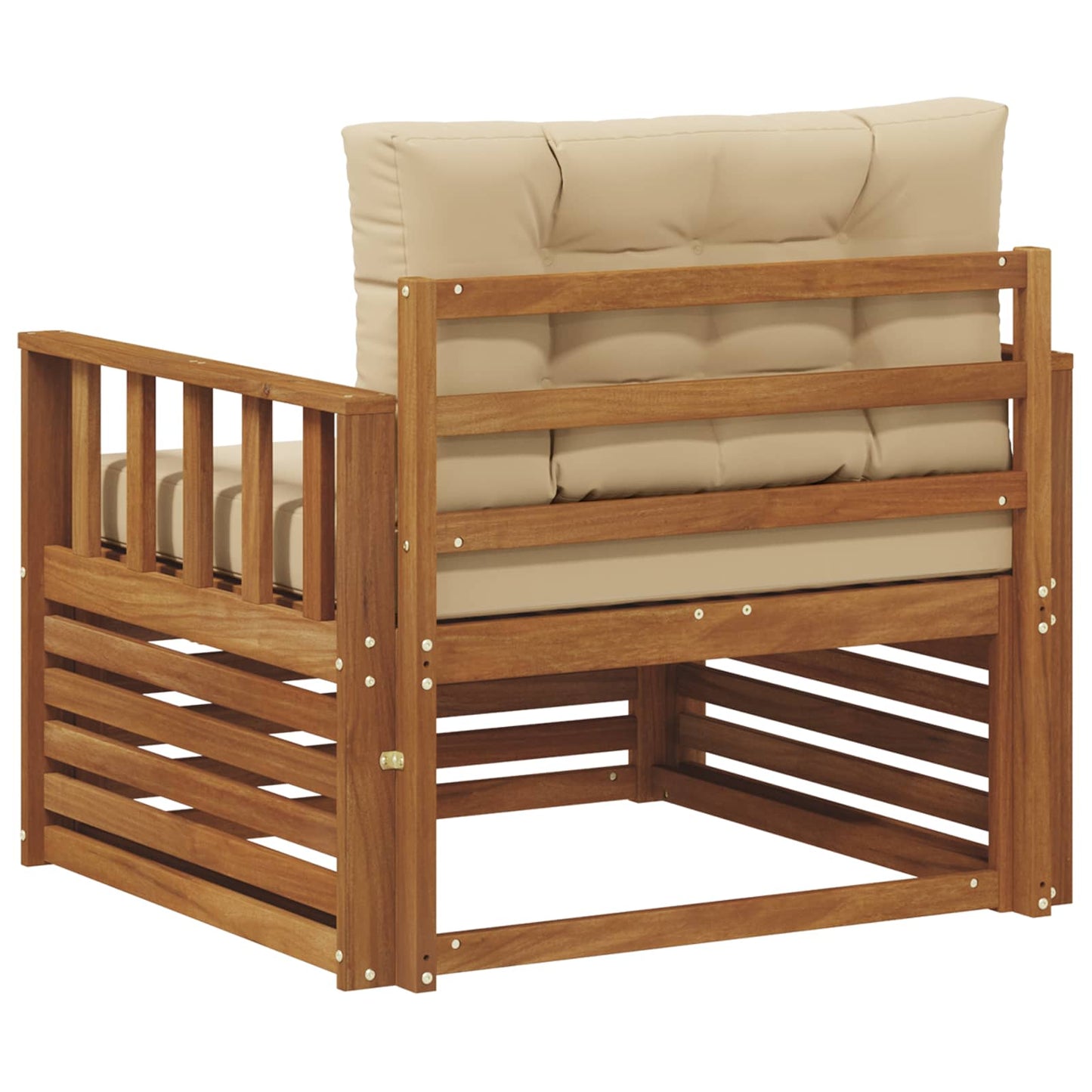 Outdoor-Sofa Massives Akazienholz und Polyester Natur und Beige