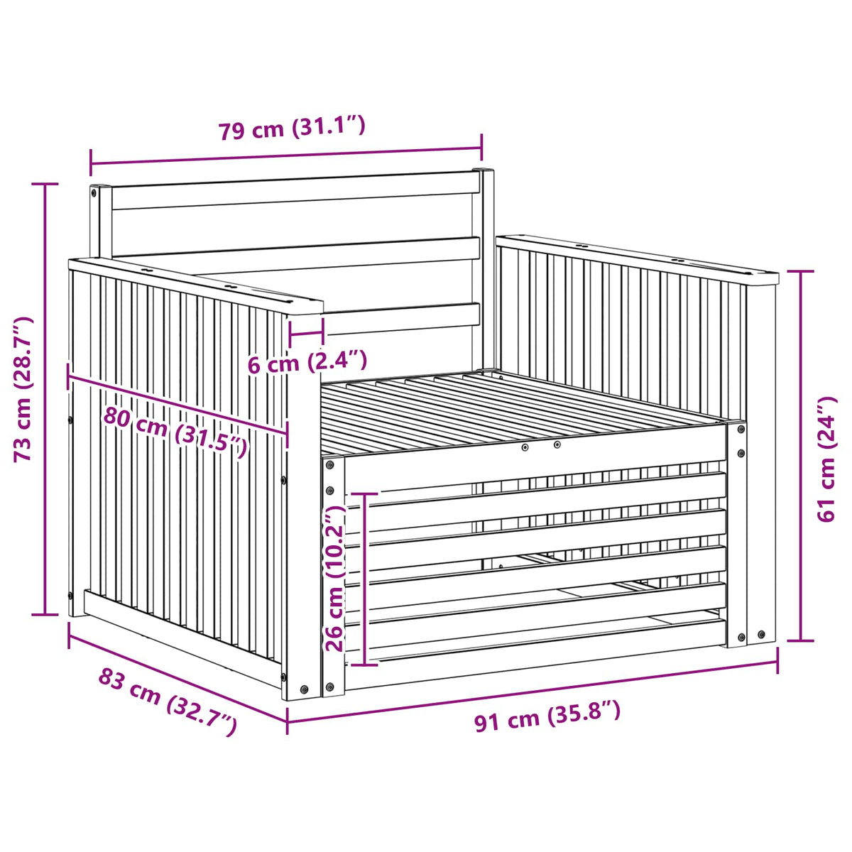 2 Stk. Outdoor-Sofa Natur
