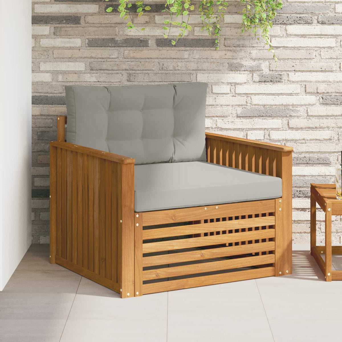 Outdoor-Sofa Massives Akazienholz und Polyester
