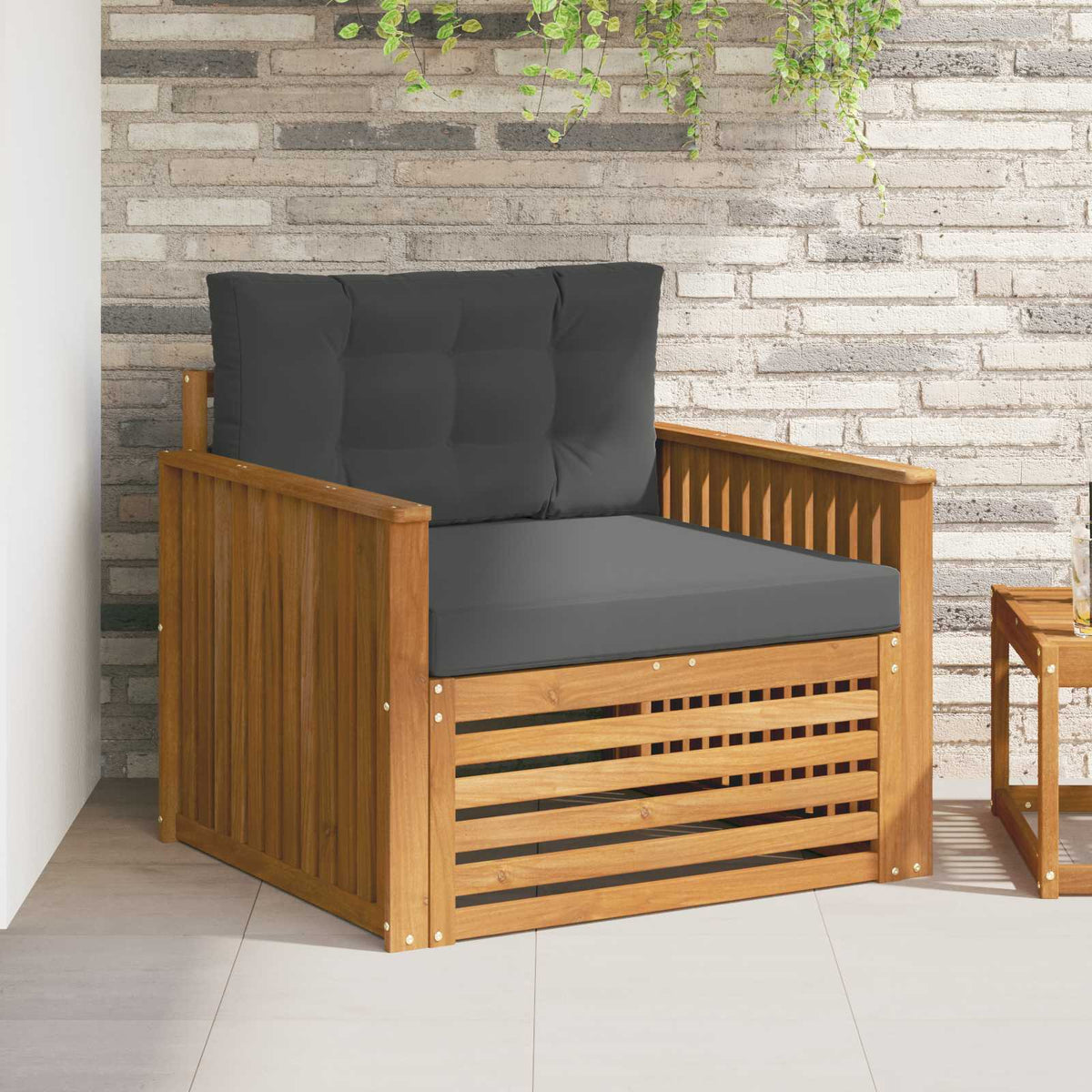 Outdoor-Sofa Massives Akazienholz und Polyester