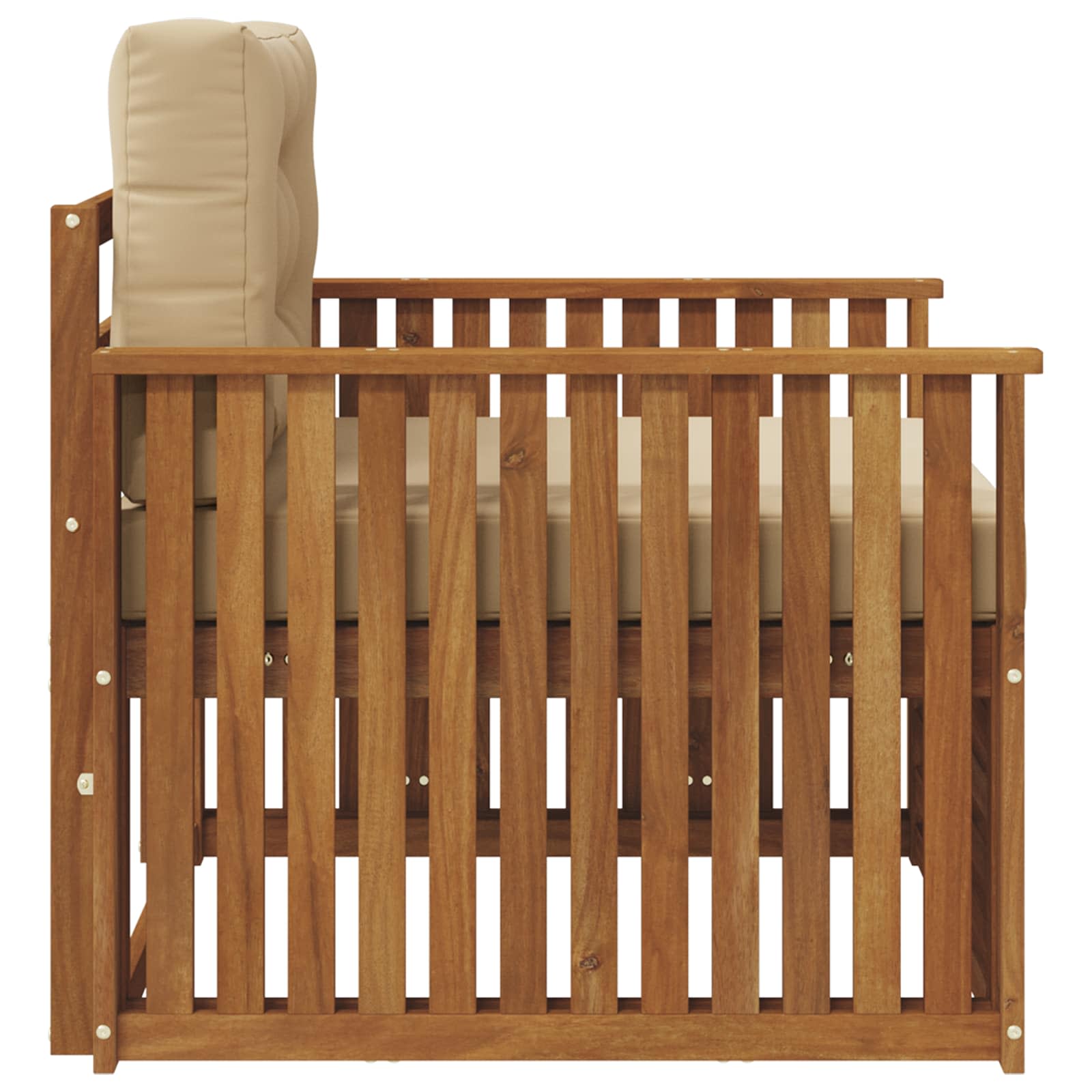Outdoor-Sofa Massives Akazienholz und Polyester Natur und Beige