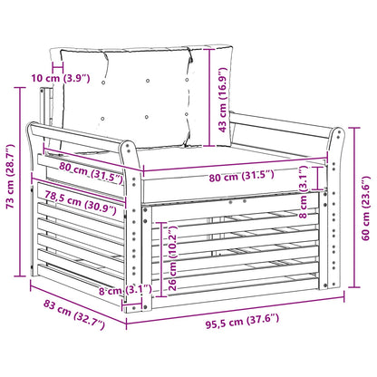 Outdoor-Sofa Massives Akazienholz und Polyester
