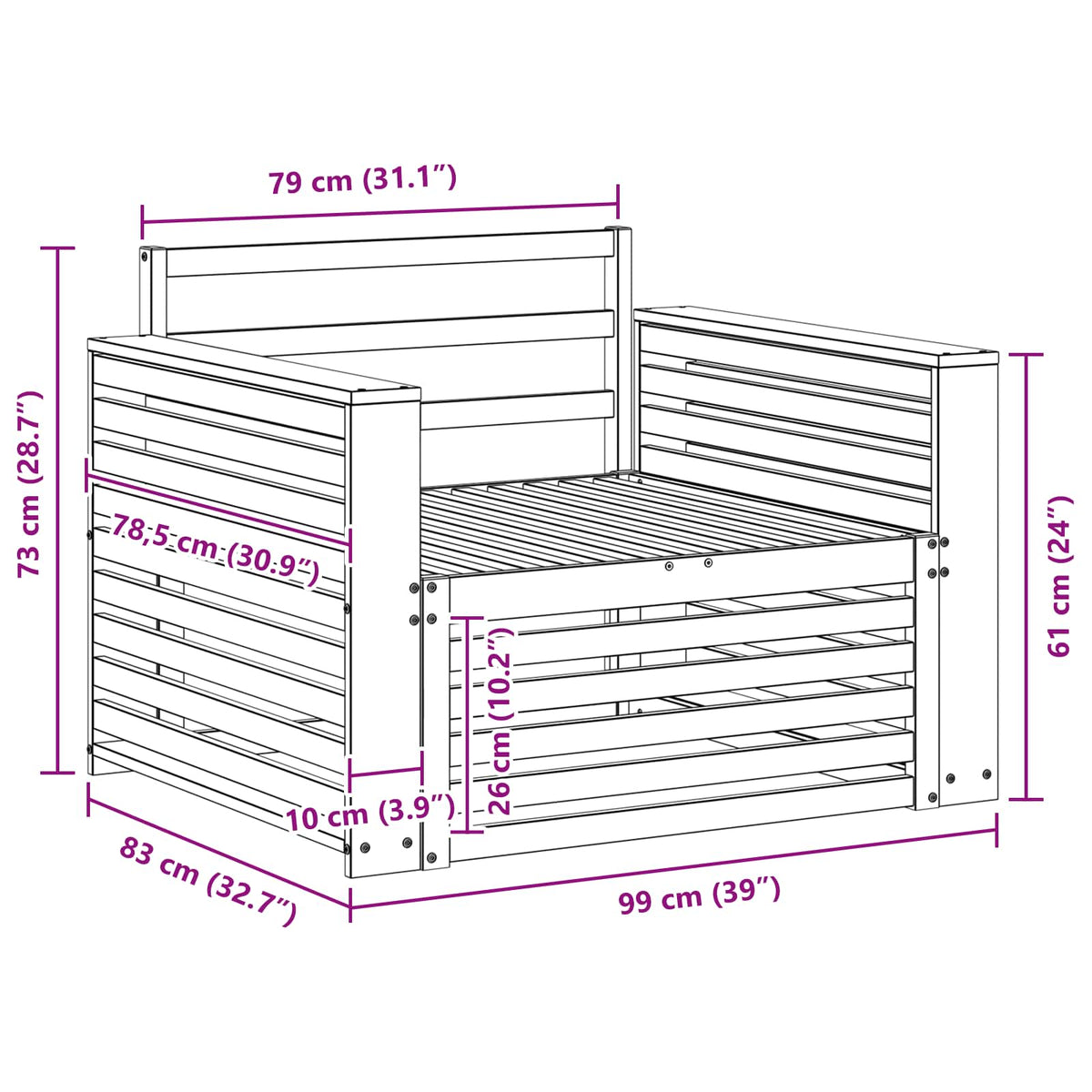 2 Stk. Outdoor-Sofa Natur