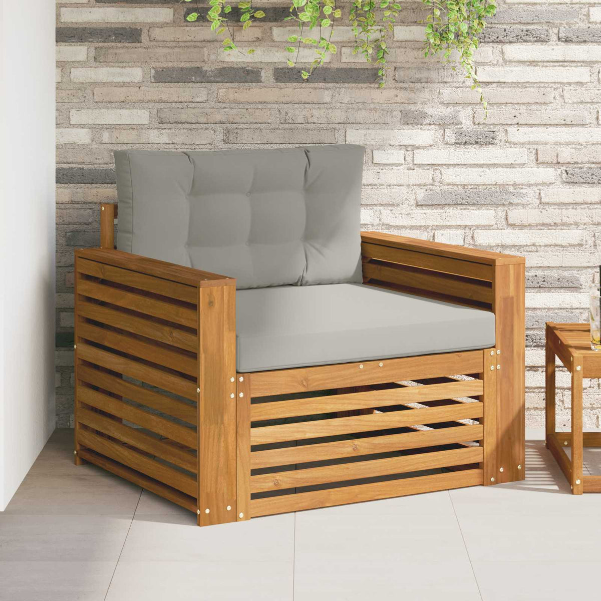 Outdoor-Sofa Massives Akazienholz und Polyester