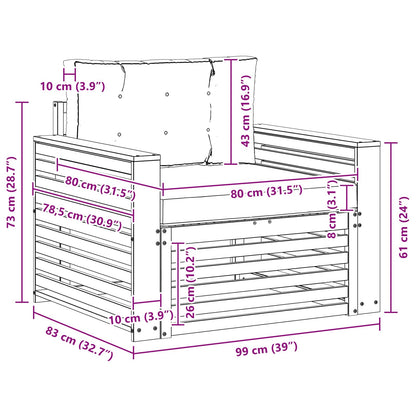 Outdoor-Sofa Massives Akazienholz und Polyester