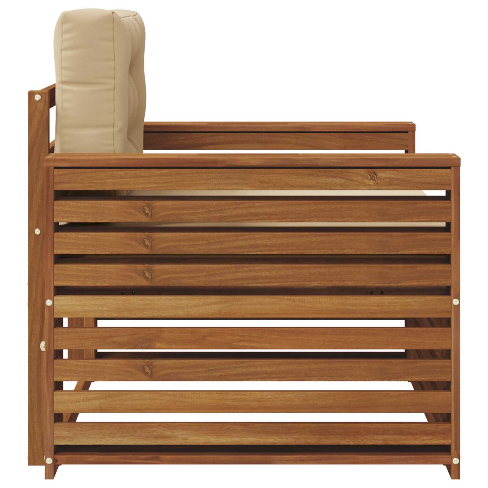 Outdoor-Sofa Massives Akazienholz und Polyester Natur und Beige