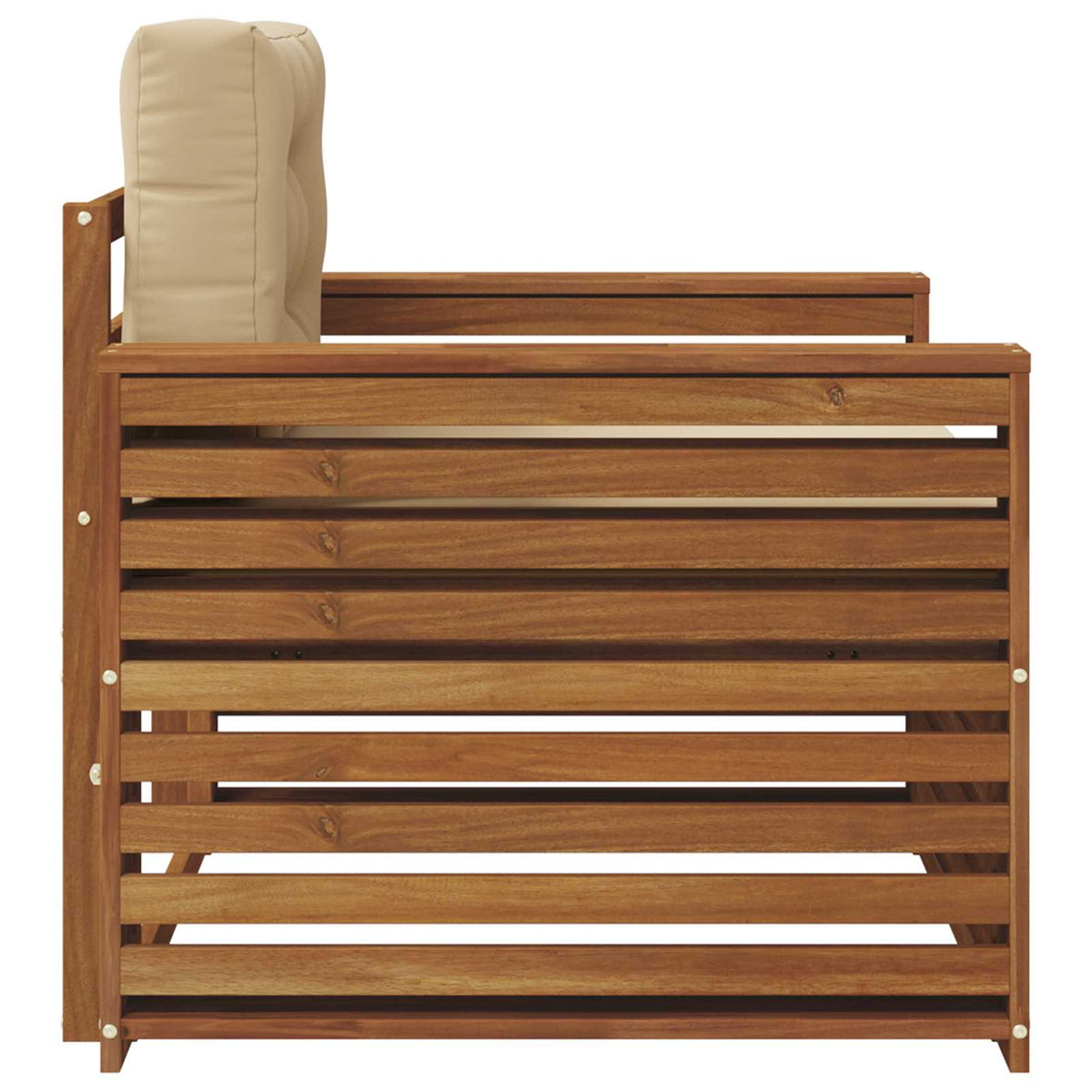 Outdoor-Sofa Massives Akazienholz und Polyester Natur und Beige