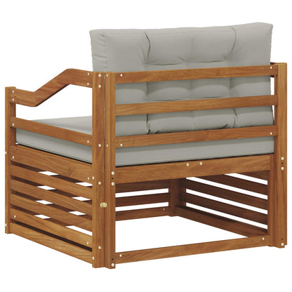 Outdoor-Sofa Solid Acacia Wood Natur und Hellgrau
