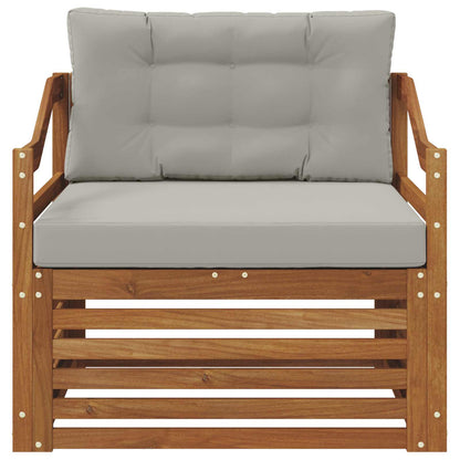 Outdoor-Sofa Solid Acacia Wood Natur und Hellgrau