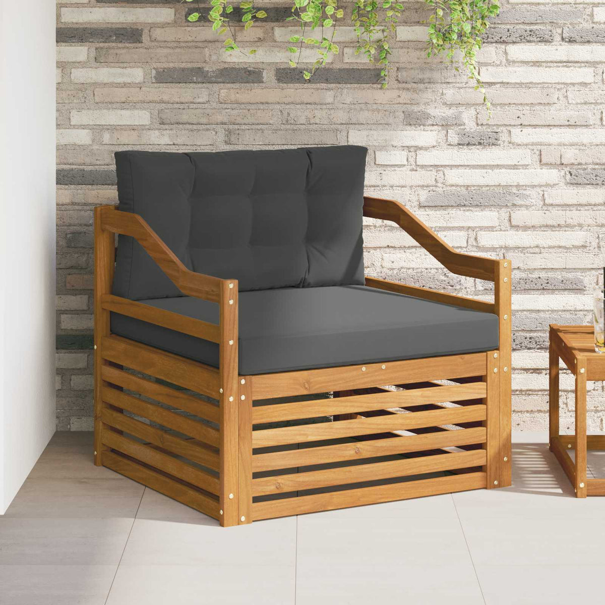 Outdoor-Sofa Natur und Anthrazit