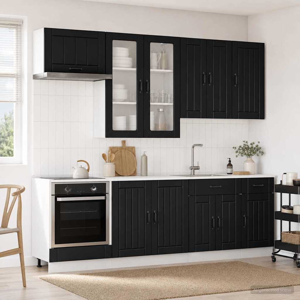 Kücheneinheit LUCCA 8 pcs Schwarz Holzwerkstoff