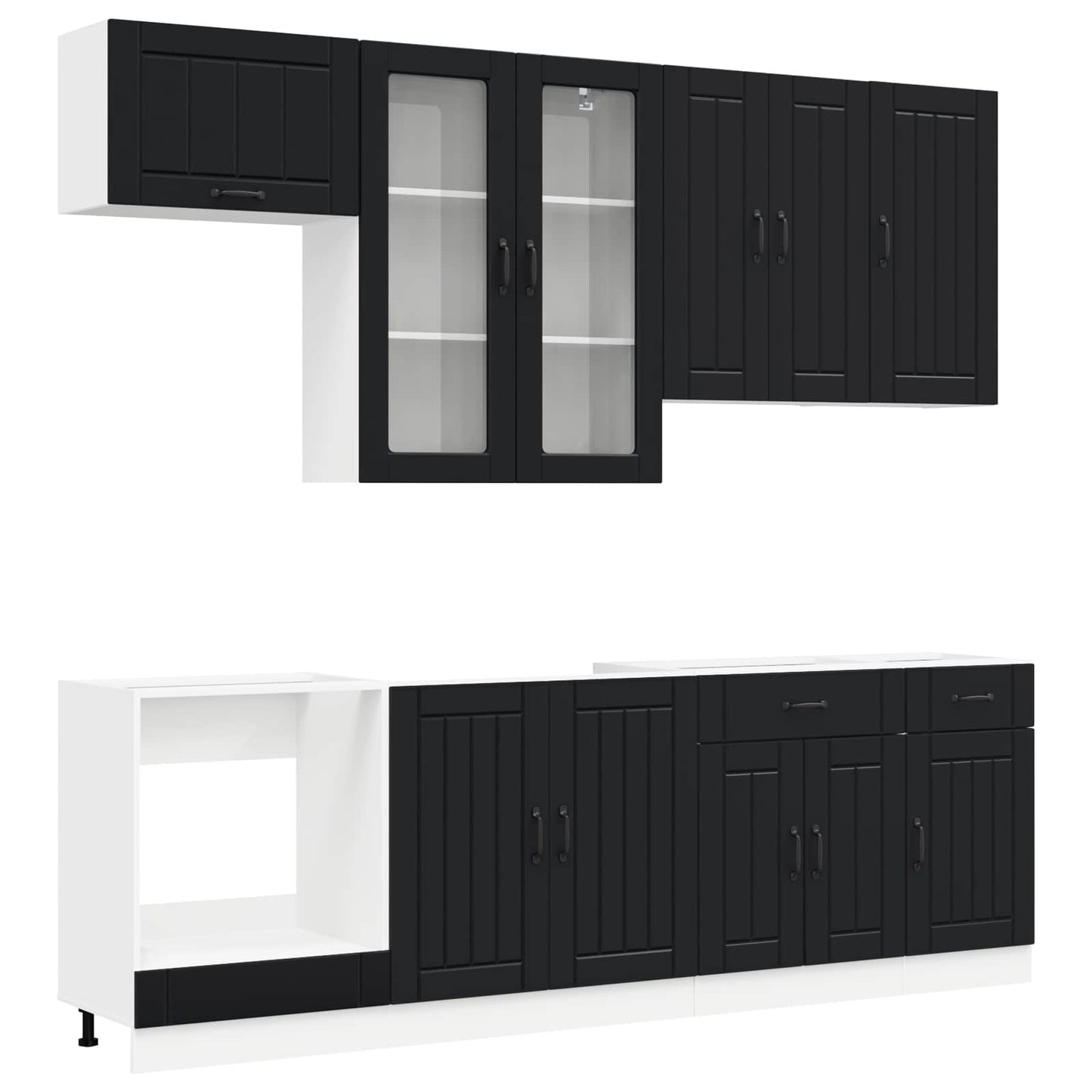 Kücheneinheit LUCCA 8 pcs Schwarz Holzwerkstoff