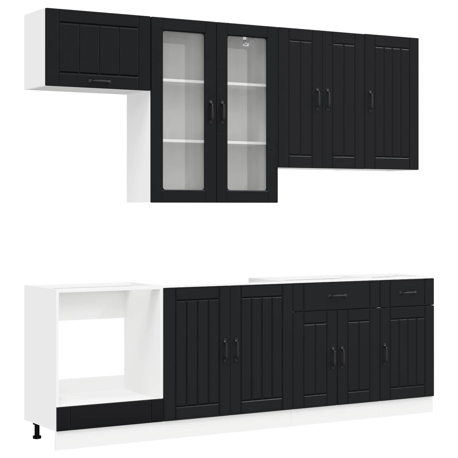 Kücheneinheit LUCCA 8 pcs Schwarz Holzwerkstoff