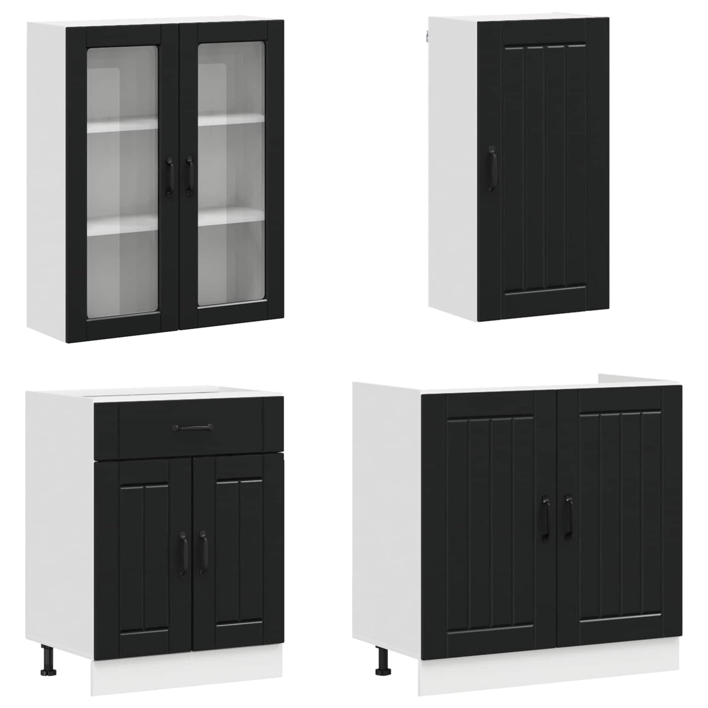 Kücheneinheit LUCCA 8 pcs Schwarz Holzwerkstoff
