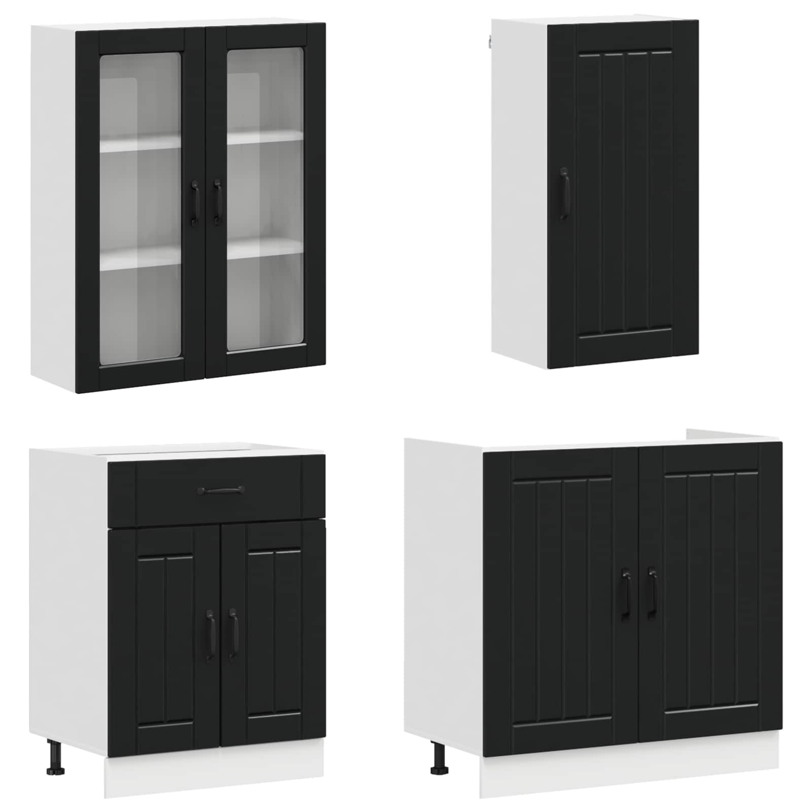 Kücheneinheit LUCCA 8 pcs Schwarz Holzwerkstoff