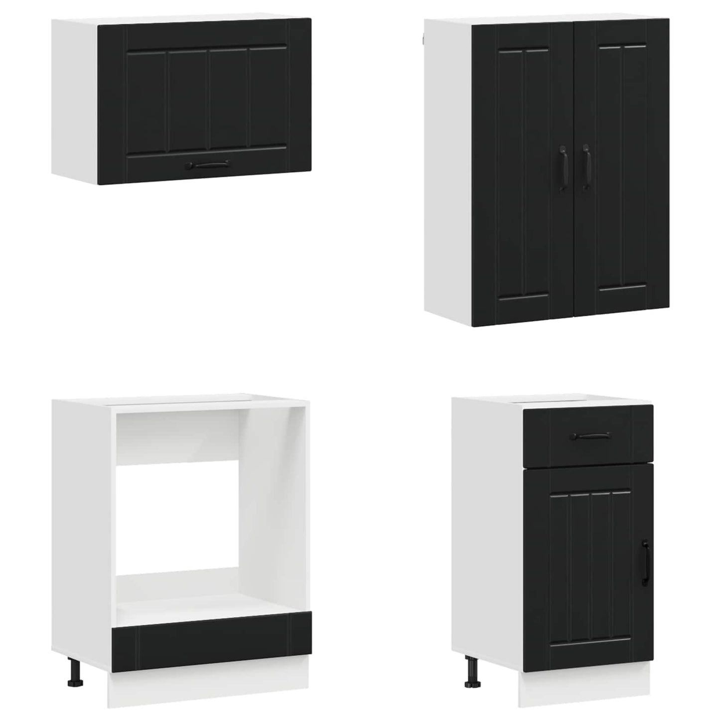 Kücheneinheit LUCCA 8 pcs Schwarz Holzwerkstoff
