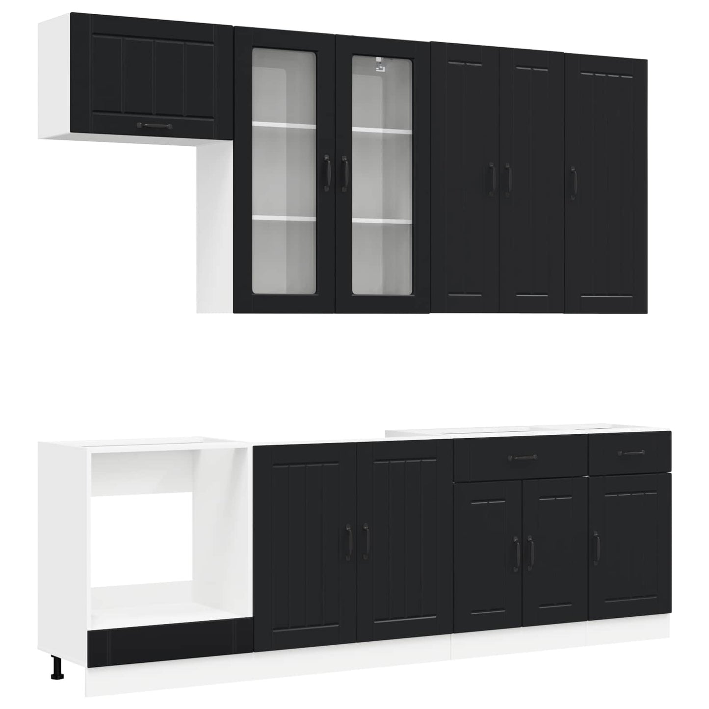 Kücheneinheit LUCCA 8 pcs Schwarz Holzwerkstoff