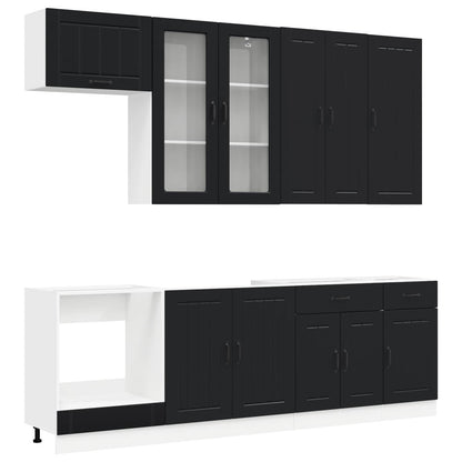 Kücheneinheit LUCCA 8 stk. Schwarz Holzwerkstoff