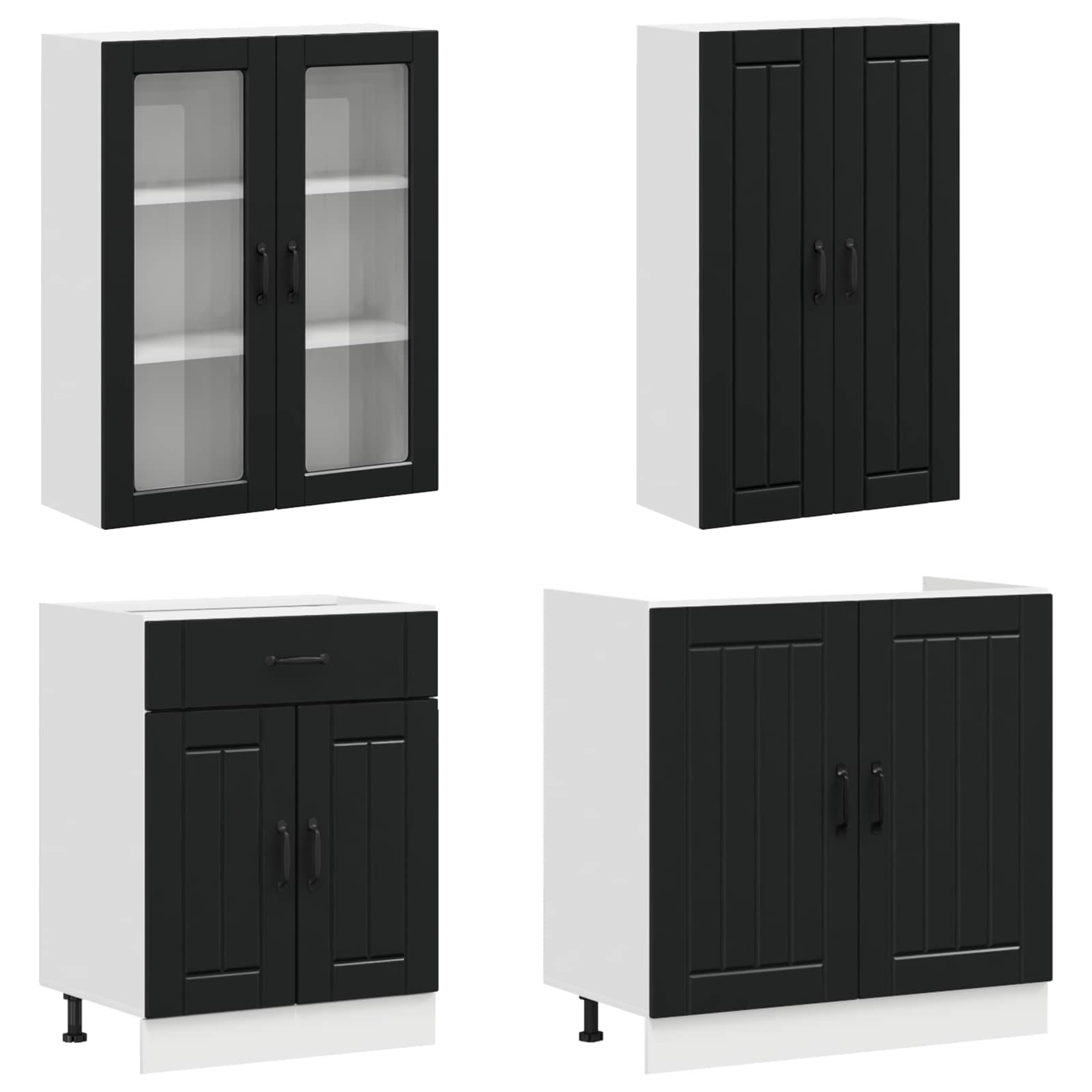 Kücheneinheit LUCCA 8 pcs Schwarz Holzwerkstoff