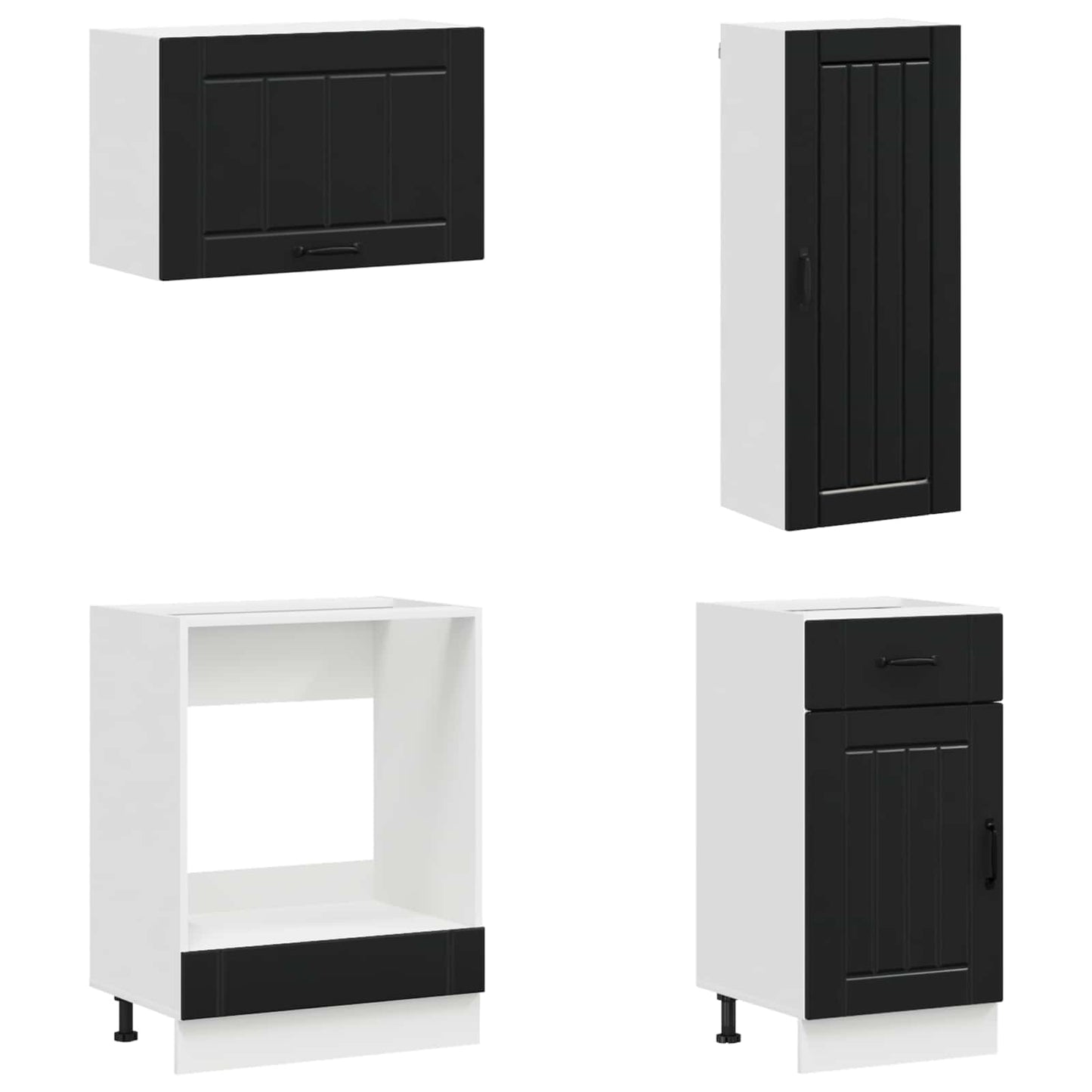 Kücheneinheit LUCCA 8 pcs Schwarz Holzwerkstoff