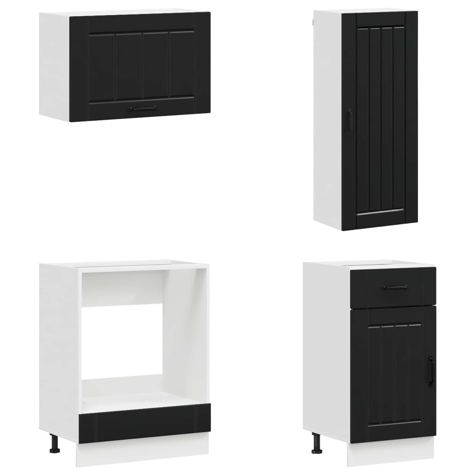 Kücheneinheit LUCCA 8 pcs Schwarz Holzwerkstoff