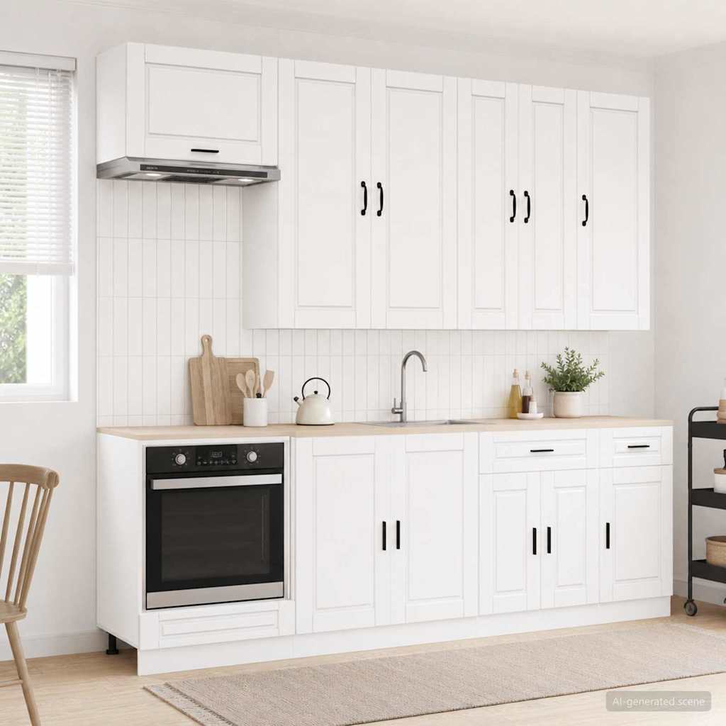 Kücheneinheit PORTO 8 pcs Hochglanz Weiß Holzwerkstoff