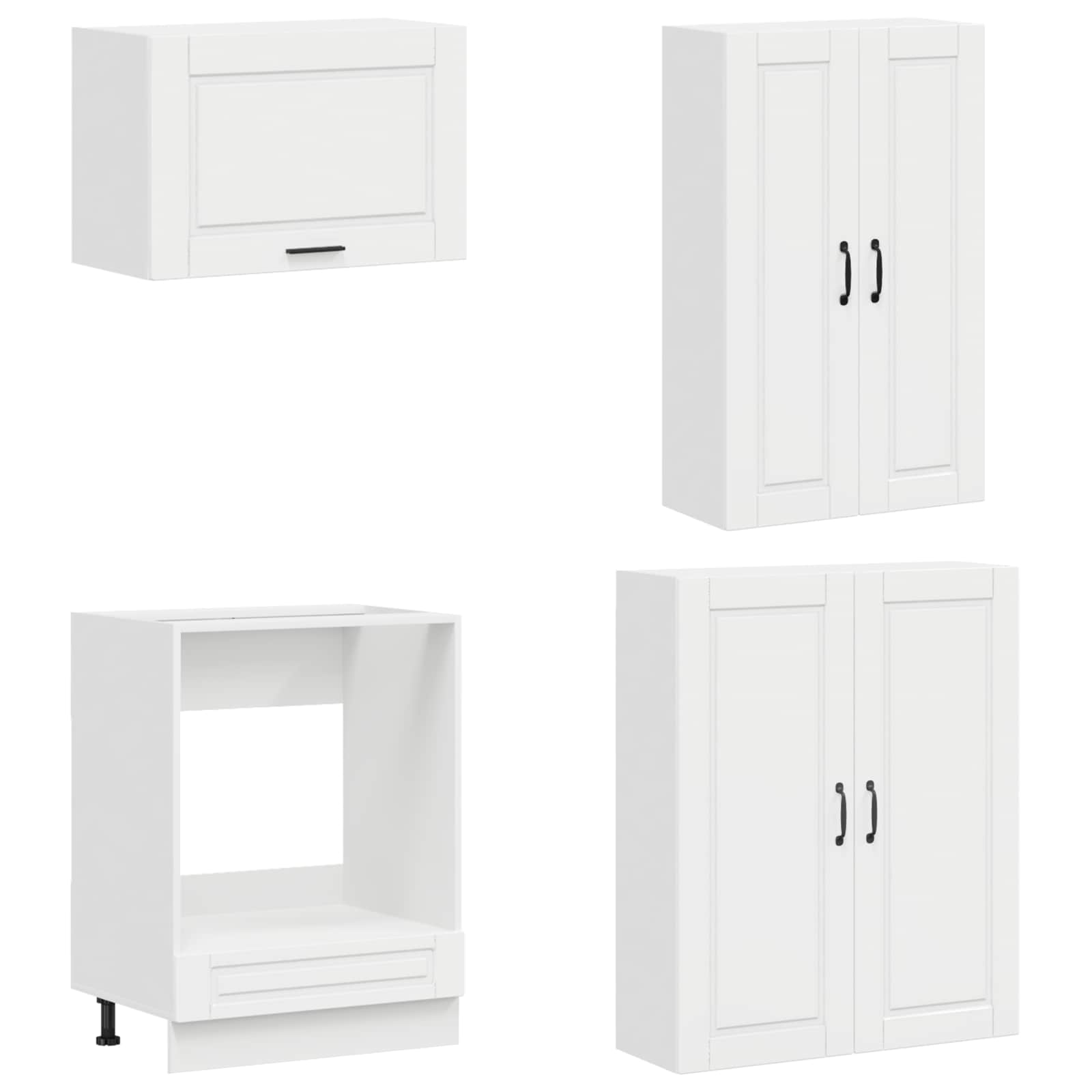 Kücheneinheit PORTO 8 pcs Hochglanz Weiß Holzwerkstoff