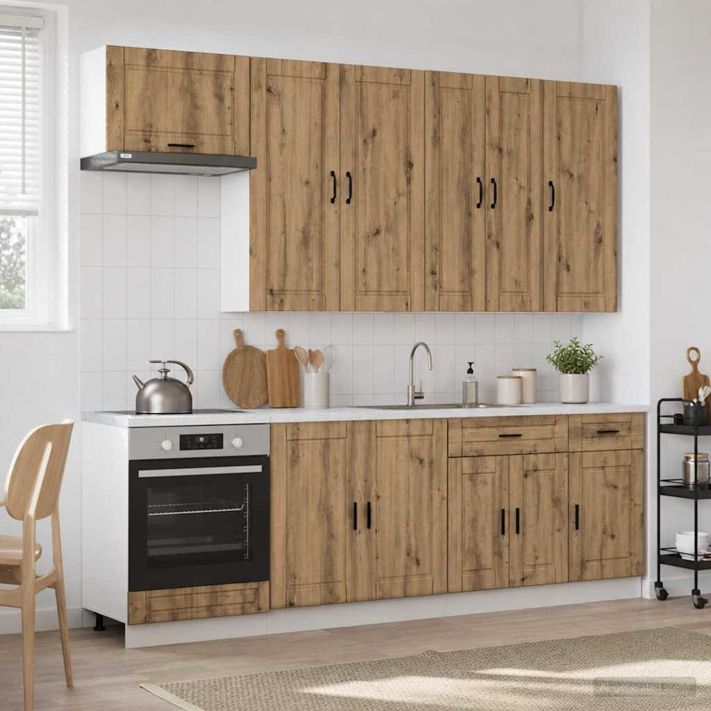 Kücheneinheit PORTO 8 pcs Artisan-Eiche Holzwerkstoff