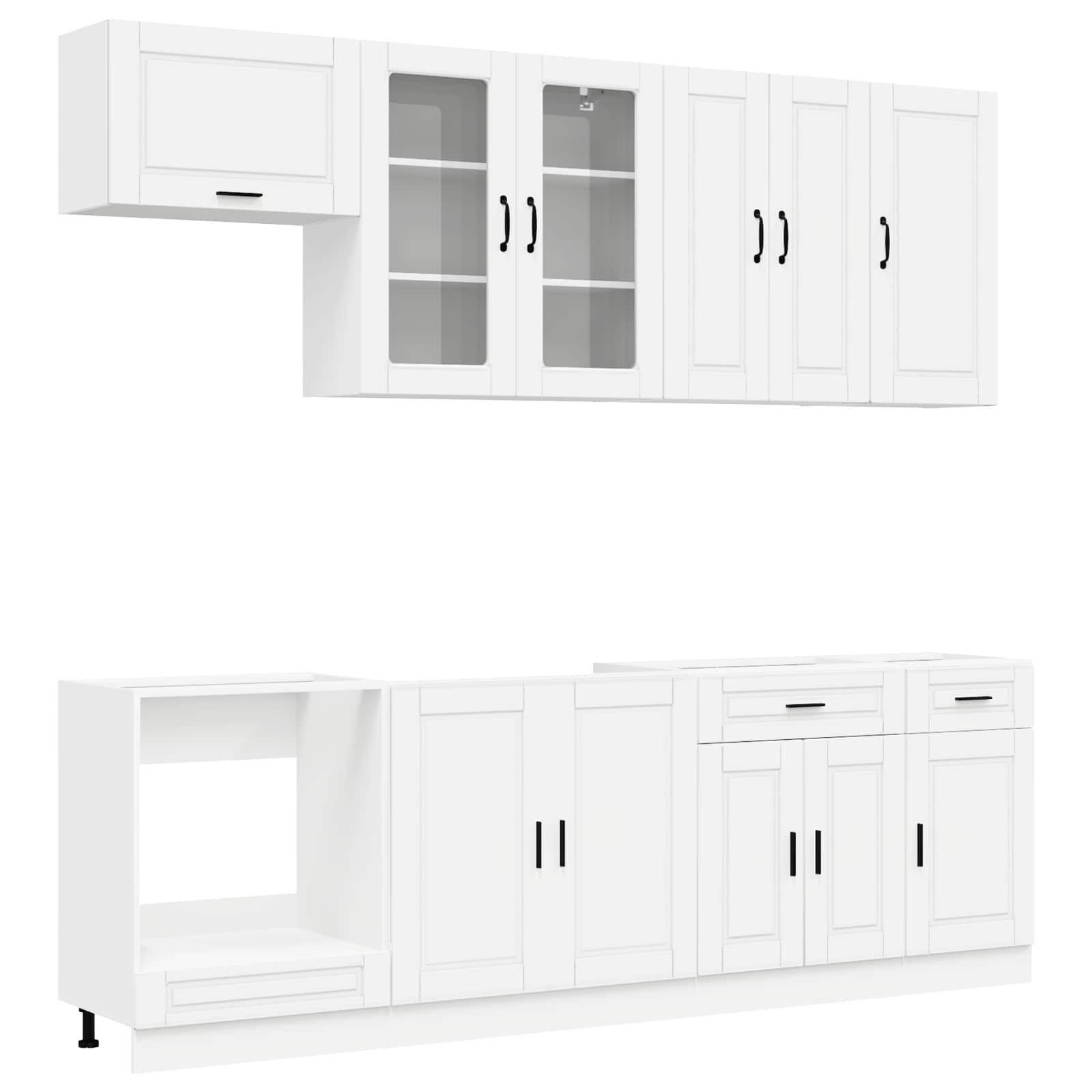 Kücheneinheit PORTO 8 pcs Weiß Holzwerkstoff