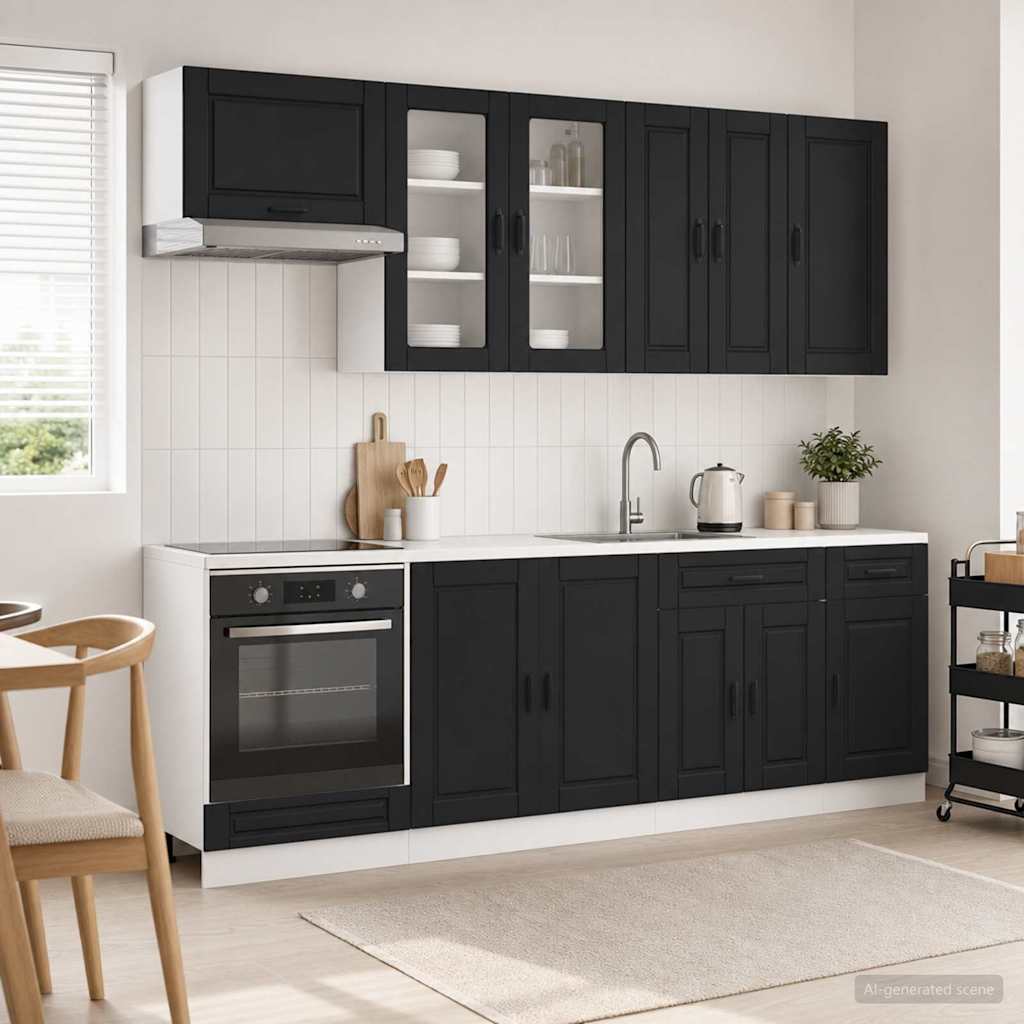 Kücheneinheit PORTO 8 pcs Schwarz Holzwerkstoff