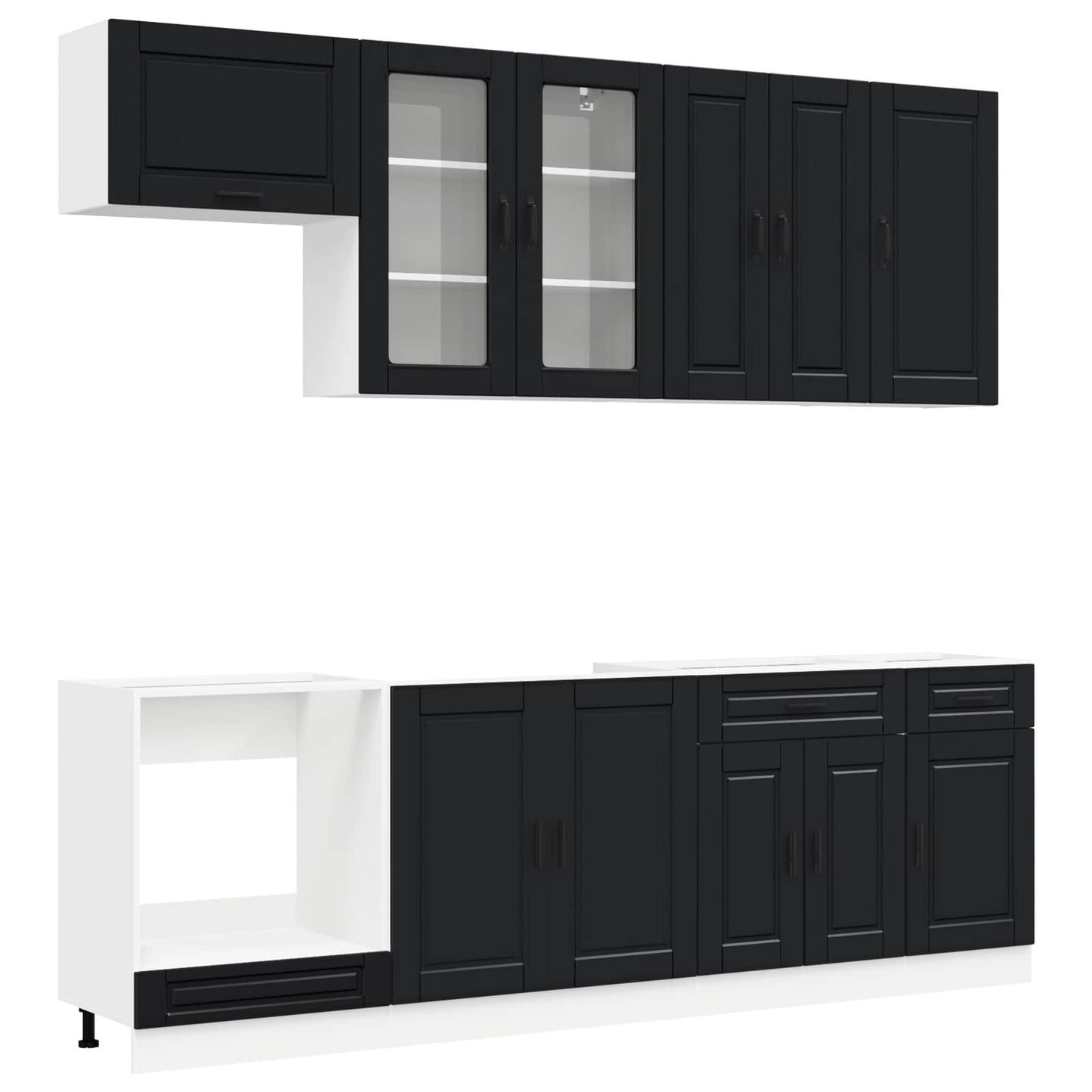 Kücheneinheit PORTO 8 pcs Schwarz Holzwerkstoff