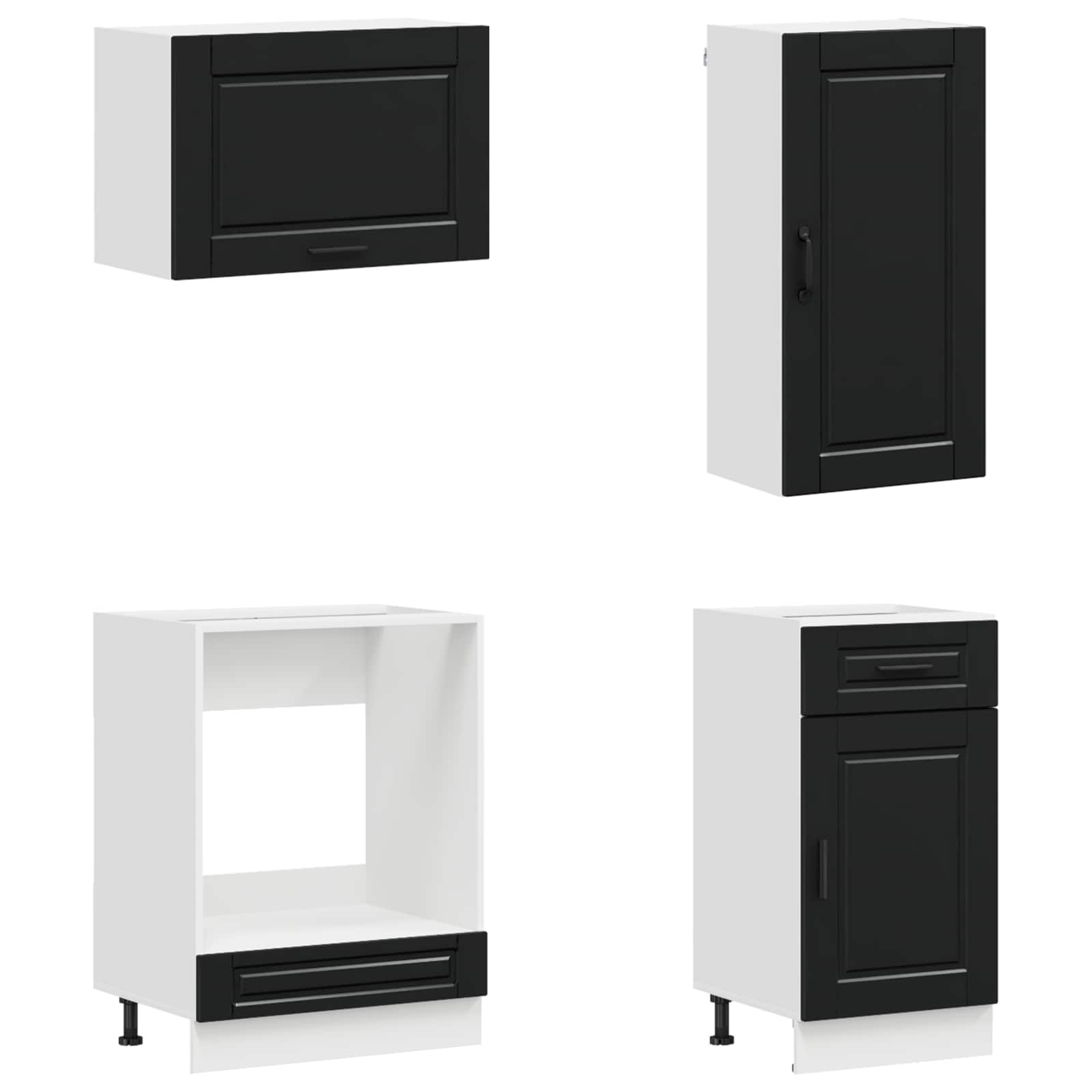 Kücheneinheit PORTO 8 pcs Schwarz Holzwerkstoff