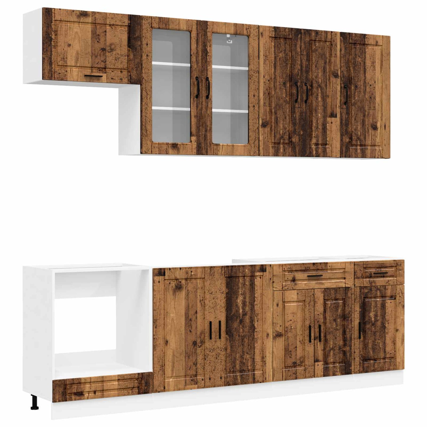Kücheneinheit PORTO 8 stk. Altholz Holzwerkstoff