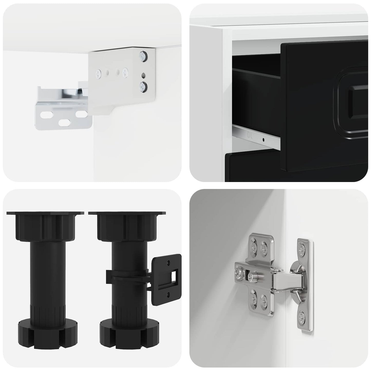 Kücheneinheit KALMAR 8 stk. Schwarz Holzwerkstoff