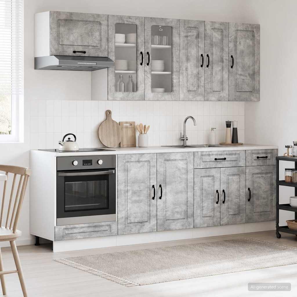 Kücheneinheit KALMAR 8 pcs Betongrau Holzwerkstoff