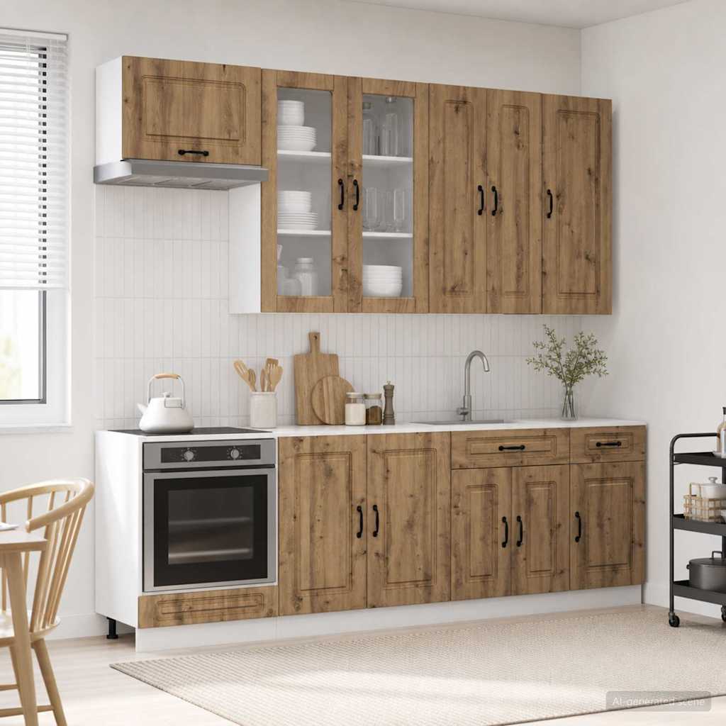 Kücheneinheit KALMAR 8 pcs Artisan-Eiche Holzwerkstoff