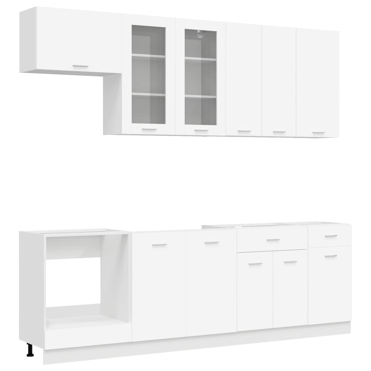 Kücheneinheit LYON 8 stk. Weiß Holzwerkstoff