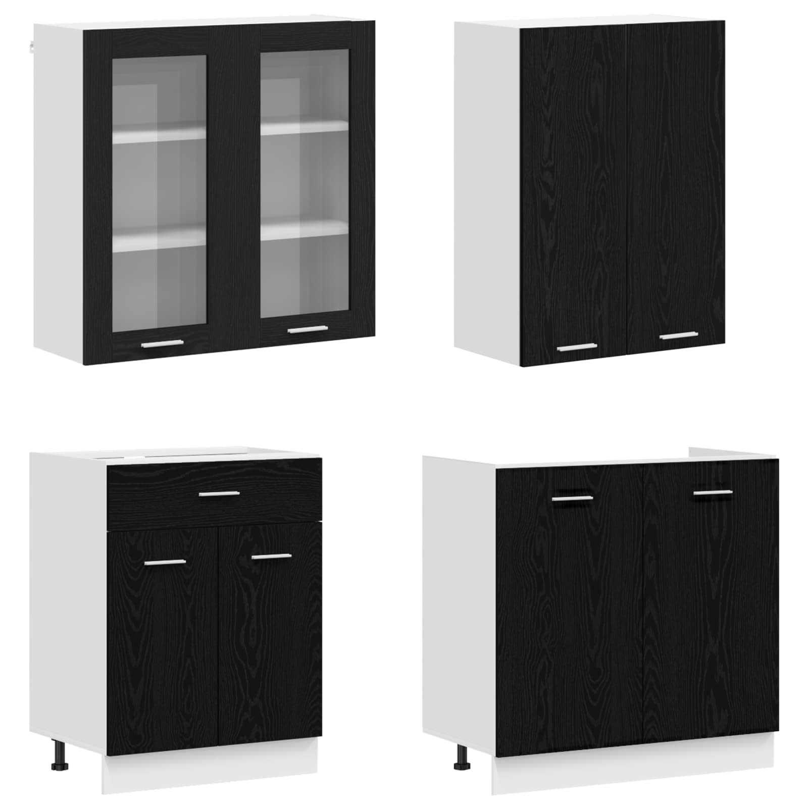 Kücheneinheit LYON 8 pcs Schwarze Eiche Holzwerkstoff