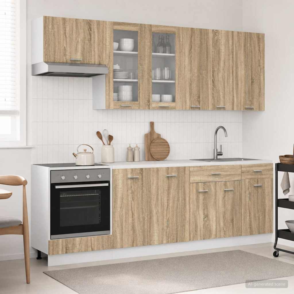 Kücheneinheit LYON 8 stk. Sonoma-Eiche Holzwerkstoff