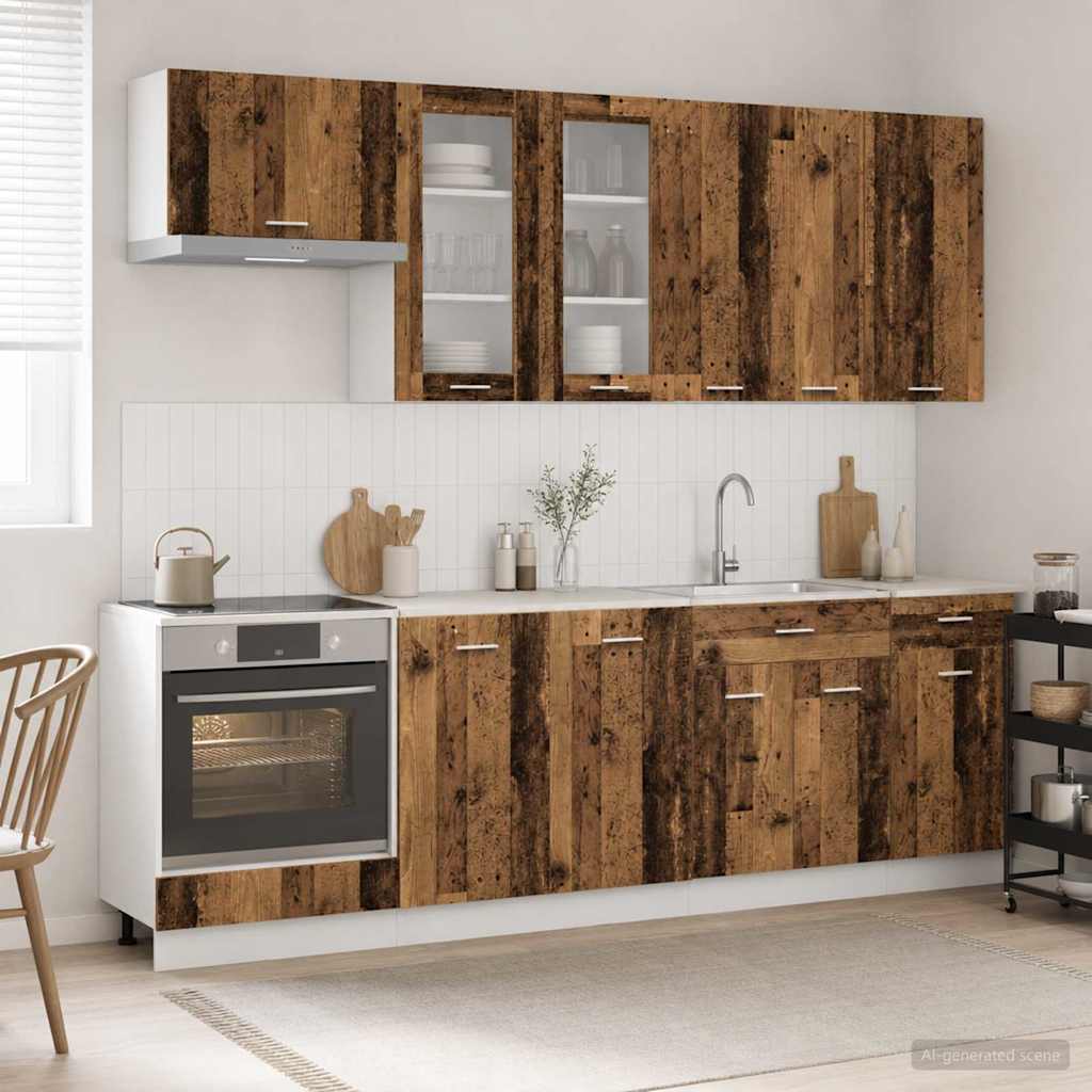 Kücheneinheit LYON 8 pcs Altholz Holzwerkstoff