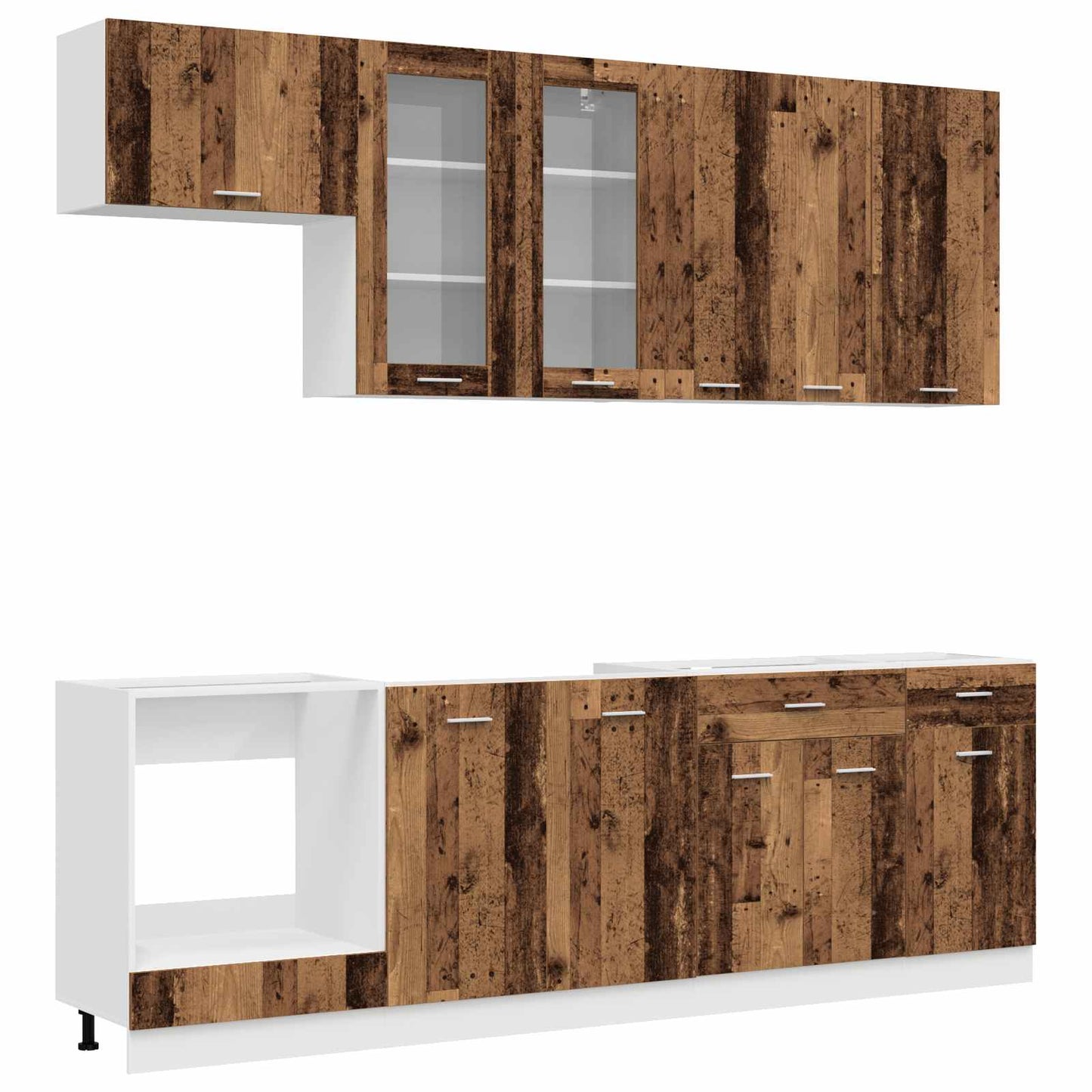 Kücheneinheit LYON 8 stk. Altholz Holzwerkstoff